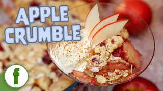 Apple Crumble Nachtisch mit Himbeeren und Streuseln  Schnelles und einfaches Dessert [upl. by Aidaas870]