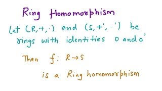 Ring Homomorphism and Kernel [upl. by Ahcrop]