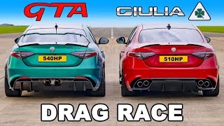 Alfa Giulia GTA v Quadrifoglio DRAG RACE [upl. by Rivera407]