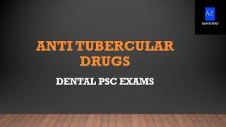 Haryana PSC Dental Surgeon Exams Important MCQs Pharmacology Antitubercular drug [upl. by Studdard]