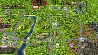 A Giant Theme Park In RCT3 With Famous Premade Rides [upl. by Dickens]