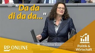 Rückblick Nahles singt PippiLangstrumpfLied im Bundestag [upl. by Orbadiah]