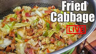 Easy and Delicious Fried Cabbage  LIVE wAB [upl. by Orhtej]