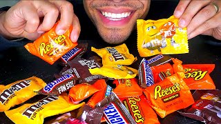 ASMR EATING CANDY NO TALKING MUKBANG JERRY FOOD TREATS PARTY SNICKERS MampMS REESES CHOCOLATE [upl. by Keg]