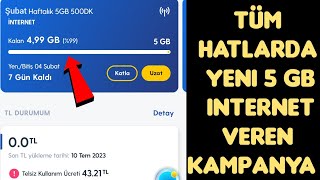 YENİ KAMPANYA 5 GB İNTERNET VERİYOR  bedava internet kazanma 2024 [upl. by Ayifas]