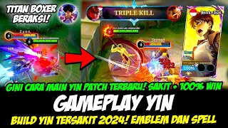 GAMEPLAY YIN ATTACK ON TITAN❗CARA MAIN YIN PATCH TERBARU  BUILD YIN TERSAKIT 2024  COMBO YIN MLBB [upl. by Raynor]