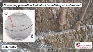 Correcting palaeoflow indicators I  untilting on a stereonet [upl. by Minardi]