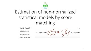 【点论文】238 Score Matching Estimation of nonnormalized statistical models by Score Matching [upl. by Atirres]