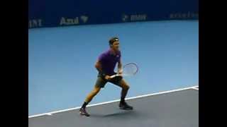 Federer serve and volley against Tsonga in slow motion [upl. by Verras]