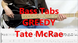 Tate McRae  Greedy BASS COVER TABS [upl. by Gwen]