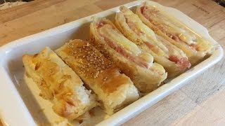 Ham and Cheese Puff Pastry Rolls Quick and Easy recipe [upl. by Corella]