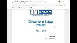 01 Introduction au Langage Python [upl. by Aneehta]