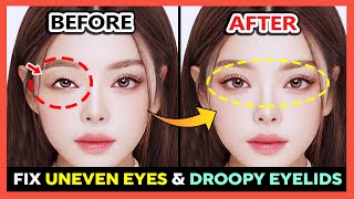 ✨ EXERCISE FIX ASYMMETRICAL EYES  Fix Uneven Eyes Lift Droopy Eyelids Make your Eyes Symmetrical [upl. by True766]