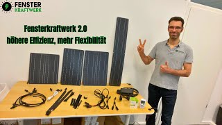 Fensterkraftwerk 20  Neue effiziente Module flexible Halterung ultra flache Fensterdurchführung [upl. by Venu]