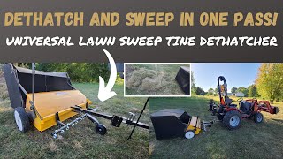 Dethatch And Sweep All At Once  Universal Dethatcher For Tow Behind Lawn Sweep  Menards Yardworks [upl. by Fotzsyzrk]