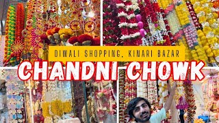 Diwali shopping Kinare Bazar Chandni Chowk old Delhi Vinay Bansal Vlog [upl. by Ahsakat]