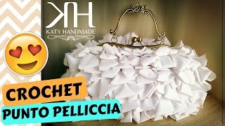 Tutorial pochette quotNuvolettaquot  Punto pelliccia uncinetto  Katy Handmade [upl. by Mcneely371]