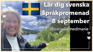 8 september LIVE Språkpromenad  Lär dig svenska svenskamedmarie [upl. by Randie]