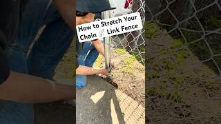 DIY How To Pull A Chain ⛓️‍💥 Link Fence Tight chainlink fence fencebuilding [upl. by Rakabuba]