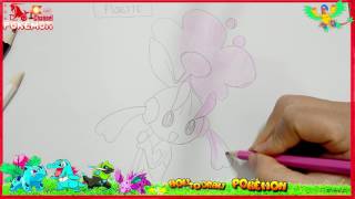 Pokemon drawings cartoons for children How to draw Floette Pokemon for kids a picture is so cute [upl. by Etteb]