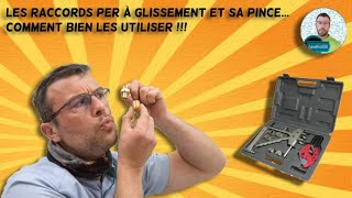 Raccords PER à glissement et sa pince Comment faire sa plomberie sans soudure facilement [upl. by Zolner986]