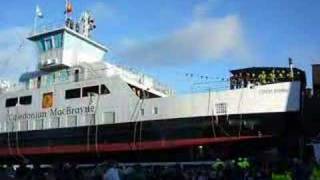 Launch of LargsCumbrae ferry Loch Shira [upl. by Nosnirb]