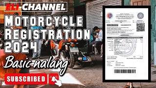 Basic Motorcycle Registration  LTO registration 2024 update [upl. by Esilehc]