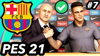 SUAREZ SOLD amp LAUTARO MARTINEZ SIGNS ✅  PES 2021 Barcelona Career Mode 7 [upl. by Innes]