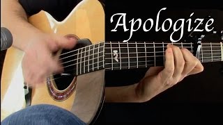 Kelly Valleau  Apologize OneRepublic  Fingerstyle Guitar [upl. by Hailat969]