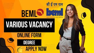 BEML Recruitment 2024 Diploma Degree  Job vacancy in Bangalore 2024 [upl. by Dett955]