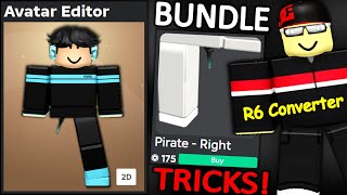 ROBLOX CHARACTERBUNDLE TRICKS CHEAP KORBLOX LEG R6 CONVERTERS AND MORE [upl. by Moreno]