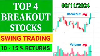 Top 4 Breakout Stocks For Tomorrow  Breakout Stocks For Swing Trading  stocks breakoutstocks [upl. by Apollo]