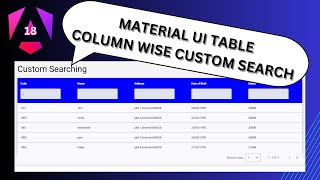 Angular 18 Material UI Table Custom Column Search Pagination amp Sorting Tutorial [upl. by Enicar]