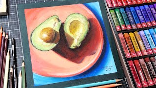 Oil Pastel Tips You Need to Know Lets Paint Avocados amp Learn Oil Pastel Techniques [upl. by Rusty]