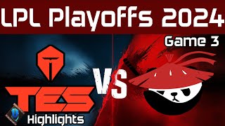 TES vs AL Highlights Game 3  LPL Playoffs 2024  Top Esports vs Anyones Legend by Onivia [upl. by Meeharb]