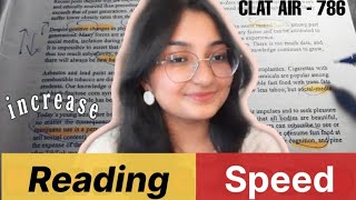 How to increase READING SPEED 📚 CLAT AIR 786 [upl. by Yllehs694]