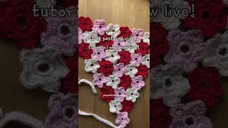 Crochet flower bandana tutorial [upl. by Jonathan]