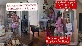 ESPEJOS Y PISOS BRILLANTES LIMPIANDO EL POLVO DE TODOS LOS MUEBLES EXTREMA MOTIVACION PARA LIMPIAR [upl. by Shelli127]