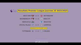 Classement et Resultats PremierLeague Journee 25  Premier league 20222023 [upl. by Viviane]