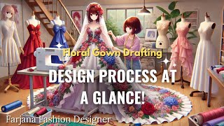 Bridal Ball Gown Drafting Tutorial  DIY Floral Gown Pattern Making [upl. by Hwu126]