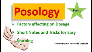 Posology  Factors Affecting Dose of drug  Introduction of Posology  Hindi Pharmacy Lecture [upl. by Arinaj651]