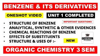 Unit 1 poc 2 Complete  Benzene and its derivatives  Pharmaceutical organic chemistry 3rd semester [upl. by Trepur]