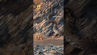 Lion and cobra danger animal viralvideo shortvideo lion danger dangerlion sanklion pahadisnak [upl. by Cutter68]