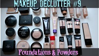 Makeup Declutter 9  Foundations amp Powders [upl. by Emery]