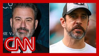 Jimmy Kimmel threatens to sue Aaron Rodgers after Epstein remark [upl. by Olumor]