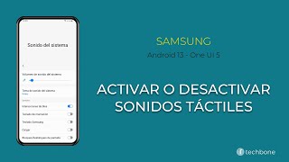 Activar o Desactivar los Sonidos Táctiles  Samsung Android 13  One UI 5 [upl. by Ahselrak]