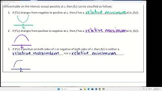 Topic 5354 Increasing and Decreasing and the First Derivative Test [upl. by Amikay]