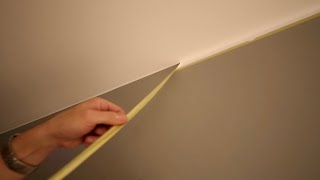 How to cut in using masking tape wall to ceiling How to avoid paint bleeding [upl. by Xever]