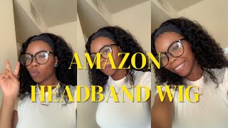 30 Amazon Headband Wig REVIEW  NICMISS HAIR COMPANY [upl. by Euqinimod]