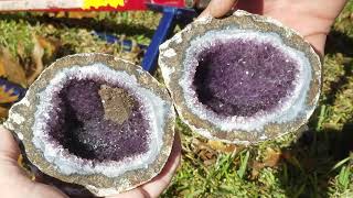 Stunning amethyst geode being cracked open [upl. by Becht510]